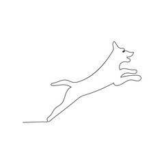 Dog continuous one line drawing  outline vector illustration