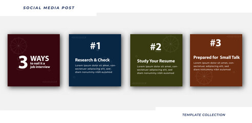 Tips social media tutorial, tips, post banner layout template background design element