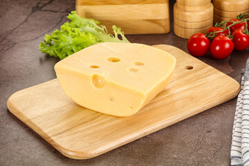 Gourmet Maasdam cheese with hole