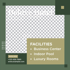 Hotel Social Media Marketing Banner Design Template