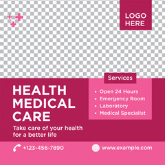Obraz premium Medical Banner for Social Media Marketing Advertisements Poster and Printing Design Template