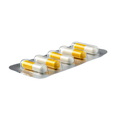 Allergy Medication Packaging.. Isolated on a Transparent Background. Cutout PNG.