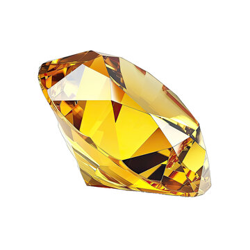 A Yellow Topaz Gemstone.. Isolated on a Transparent Background. Cutout PNG.