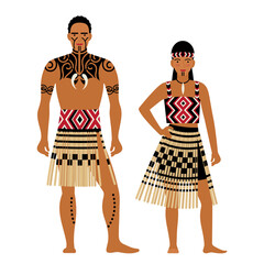 girl and young man in New Zealand folk costume