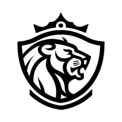 lion shield logo, perfect for branding, high quality vector format, ideal for sports teams, security firms, and luxury brands