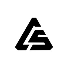 Letter Cs with professional unique shape modern monogram triangle logo design