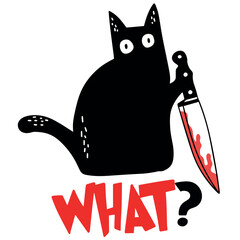 Cool thriller horror cat vector design