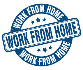 Fototapeta premium work from home stamp. work from home label. round grunge sign