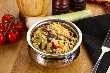 Bulgur with lamb and vegetables