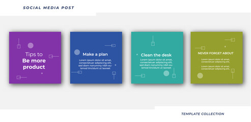 Tips social media tutorial, tips, post banner layout template background design element