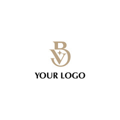 monogram logo B and V with an elegant shape, eye, suitable for jewelry companies, elegant women's clothing can also be used for your name logo