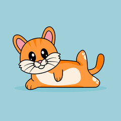 Funny cartoon Cats Cute Orange Cat Vector Design. World Sleep Day