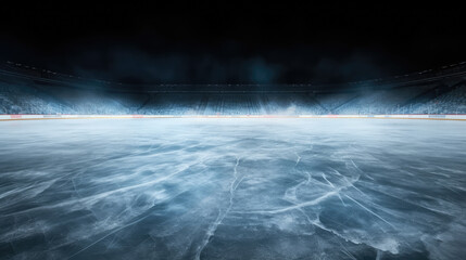 Hockey ice rink sport arena empty field stadium on black background