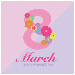 Cute illustration international women's day on 8 march illustration