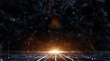 3d digital computer cyberspace network illustration background.