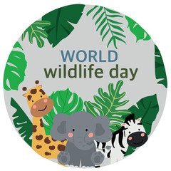 World wildlife day vector design illustration