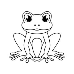 Funny frog cartoon for coloring book