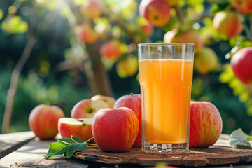 Fresh Apple Juice in Nature