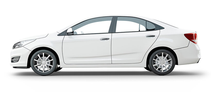 White car on white or transparent background