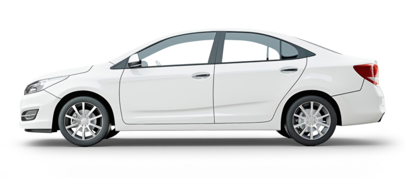 White car on white or transparent background - Powered by Adobe