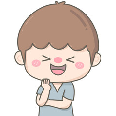 Cute little boy laughing out loud