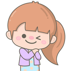 Obraz premium Cute little girl greatful with hands on chest