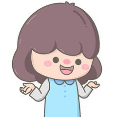 Obraz premium Cute pastel little girl shrugging