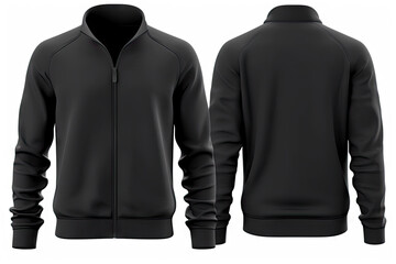 Black sweater template. Sweatshirt long sleeve on white background