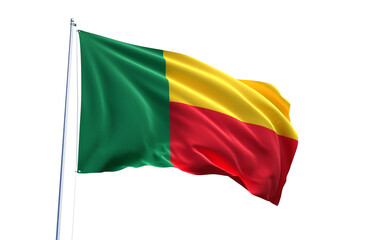 Flag of Benin on transparent background, PNG file