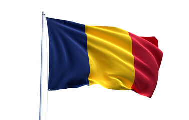 Flag of Chad on transparent background, PNG file