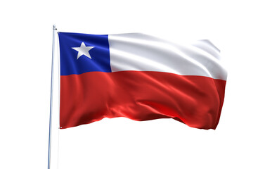 Flag of Chile on transparent background, PNG file