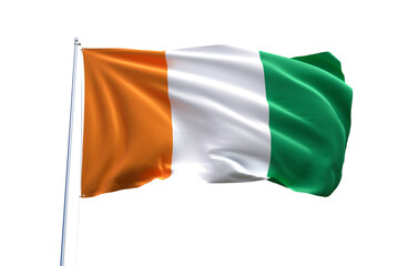 Flag of Côte d'Ivoire on transparent background, PNG file