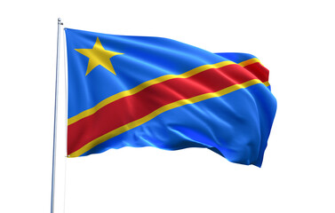 Flag of the Democratic Republic of the Congo on transparent background, PNG file