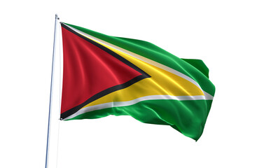 Fototapeta na wymiar Flag of Guyana on transparent background, PNG file