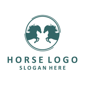 green horse logo on white background