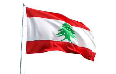 Flag of Lebanon on transparent background, PNG file