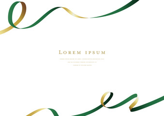 Obraz premium green ribbon vector design frame
