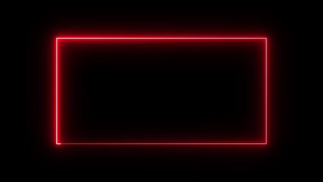 Abstract laser neon light rectangular frame video footage background.