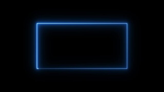 Abstract laser neon light rectangular frame video footage background.
