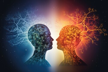 Fractal yellow light brain illustration, educational research, cognitive assessment, learning potential, adaptive capabilities blue areas of improvement students cognitive skills, brain nerve synapses