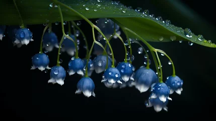 Muurstickers Lily of the valley or weeping lilly pilly with rain drops © Alva Stack