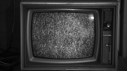 Analog Static Noise Texture. Vintage Switch Off, Turn Off Television. Monochrome. Copy paste area for texture