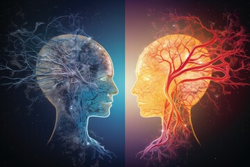 3d illustration of brain render, Neurotransmitters in the CNS and PNS, brain, Frontal lobe, Parietal lobe, brain anatomical, Cerebellum, Brain stem, Medulla oblongata, longevity, brain research, mind
 - obrazy, fototapety, plakaty
