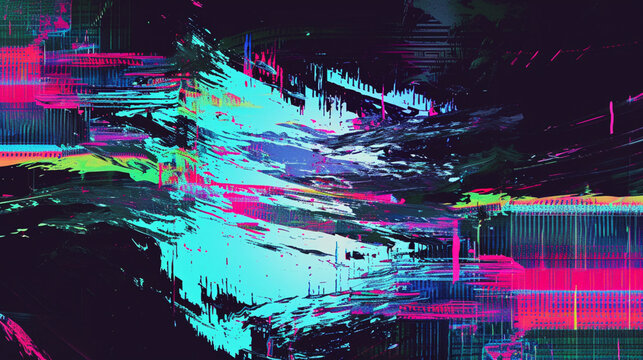 Digital Pixel Noise Glitch Art Effect. Retro Futurism 80S 90S Dynamic Wave Style. Copy paste area for texture