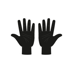 Hands silhouette, vector illustration isolated on white background