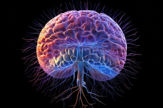Brain Cerebral palsy, ALS, schizophrenia, bipolar disorder, neurodevelopmental disorders, cerebrovascular diseases, frontotemporal dementia, migraines, concussion, autoimmune encephalitis Illustration