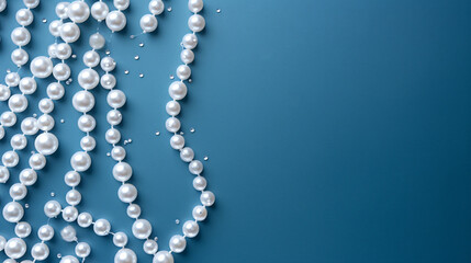 Banner with white pearl beads