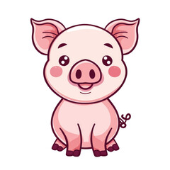 Obraz na płótnie Canvas cute pig character cartoon t-shirt design, transparent background, Ai Generated Images