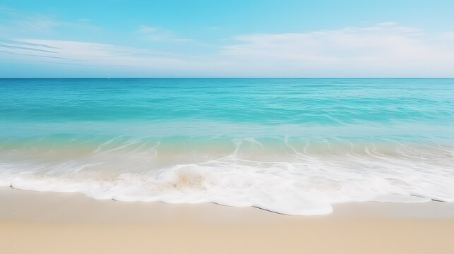 Beautiful tropical beach and sea in sunny day. Sea view background from tropical beach. Outdoor background.