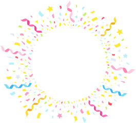 Colorful circular confetti vector frame